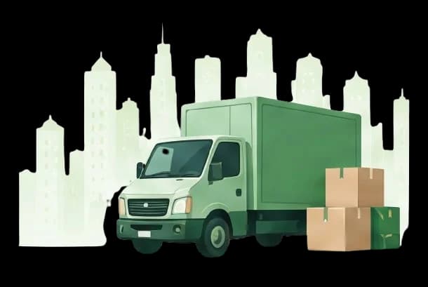 Branch Operations — delivery truck with packages in a city setting